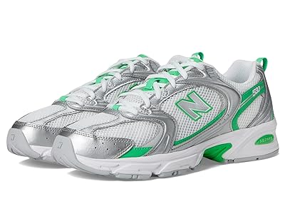 New Balance Classics 530 Athletic Shoes Silver Metallic/Green Apple : US Men