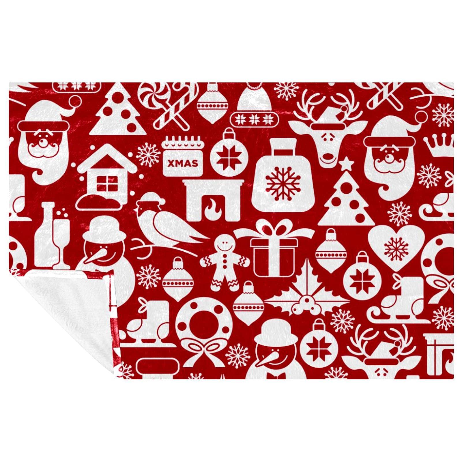 Couverture de Noël bonhomme de neige 150x100 cm plaid doux pour canapé