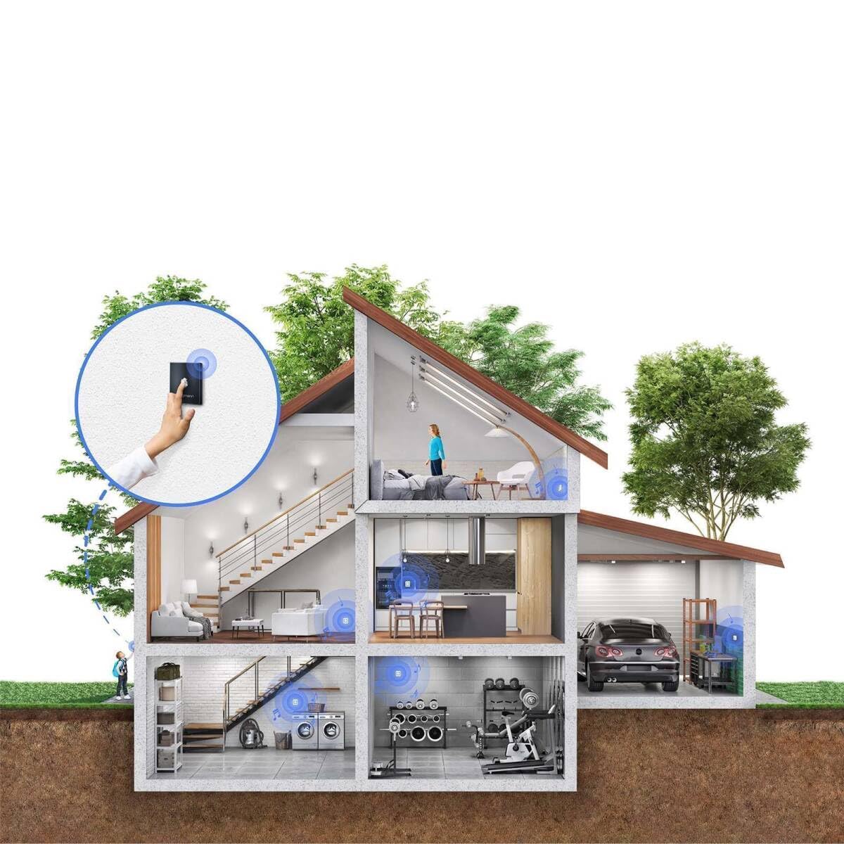 Metzler campanello wireless acciaio inox V2A pulsante porta ingresso incisione personalizzata montaggio a parete nero RAL 9005 portata 200m impermeabile IP67 batteria A23 inclusa melodie selezionabili