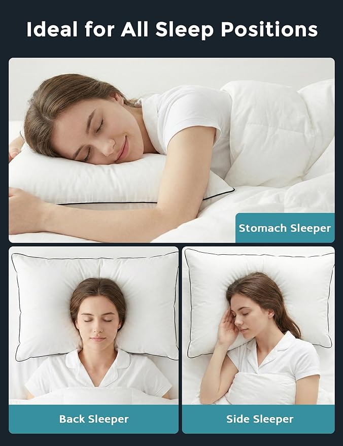 Set 2 Almohadas Pluma de Ganso Queen Algodón Orgánico miniatura 4