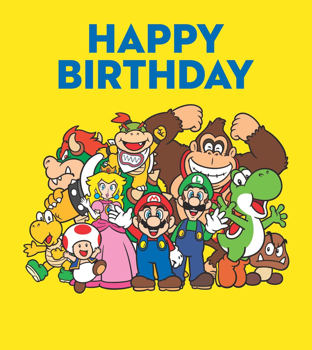 Super Mario Birthday Card, Nintendo Character Birthday Greeting Card