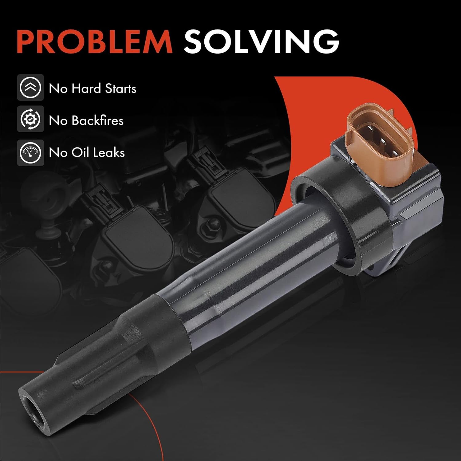 A-Premium Engine Ignition Coil Pack Compatible with Suzuki SX4 2010-2013 2.0L, Kizashi 2010-2013, Grand Vitara 2009-2013 2.4L, SX4 Crossover 2012 2.0L, 4-PC Set