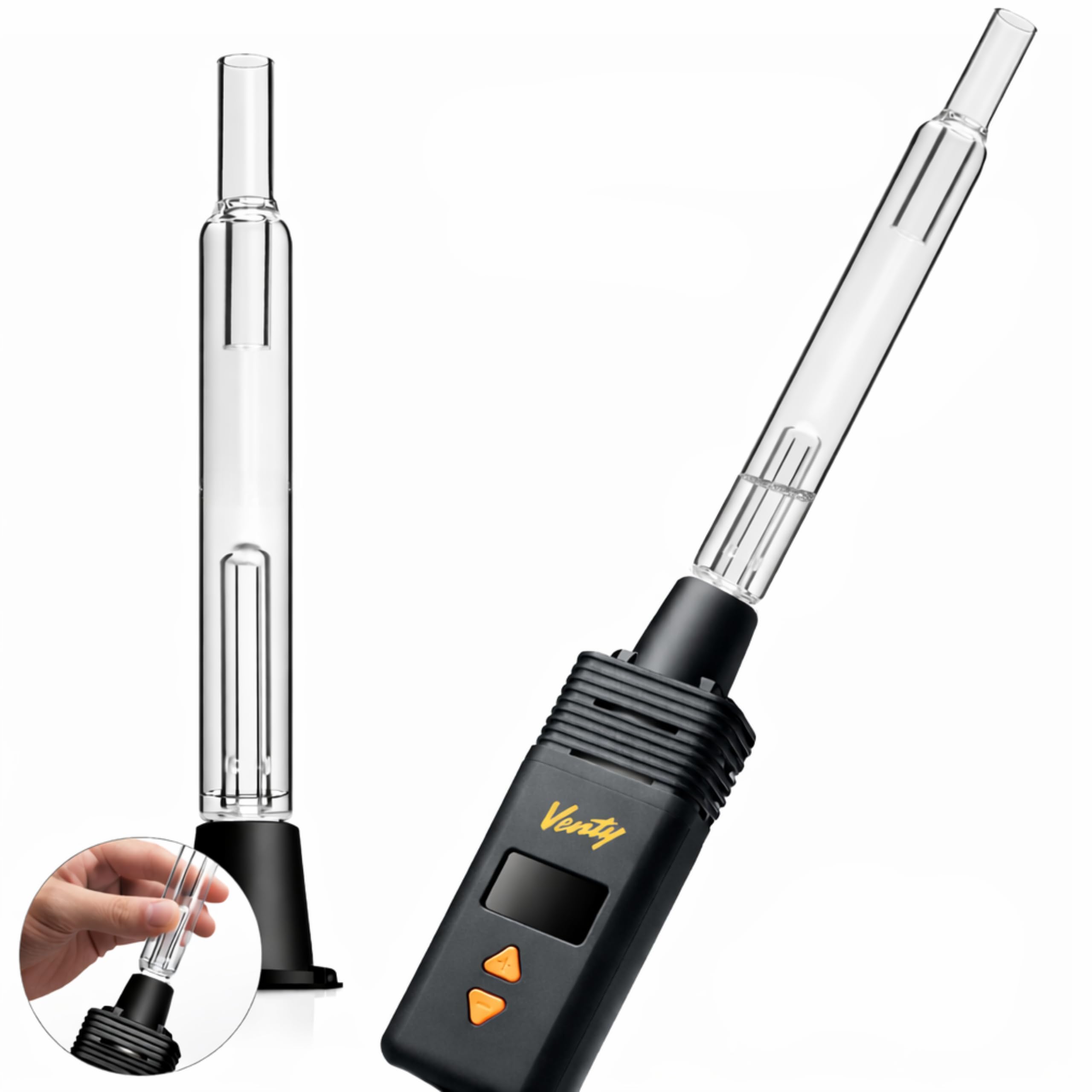 Short Bubbler for Storz & Bickel Venty Glass Mouthpieces Compatible with Venty - Glass Replacement Accessories Mouthpiece for Venty