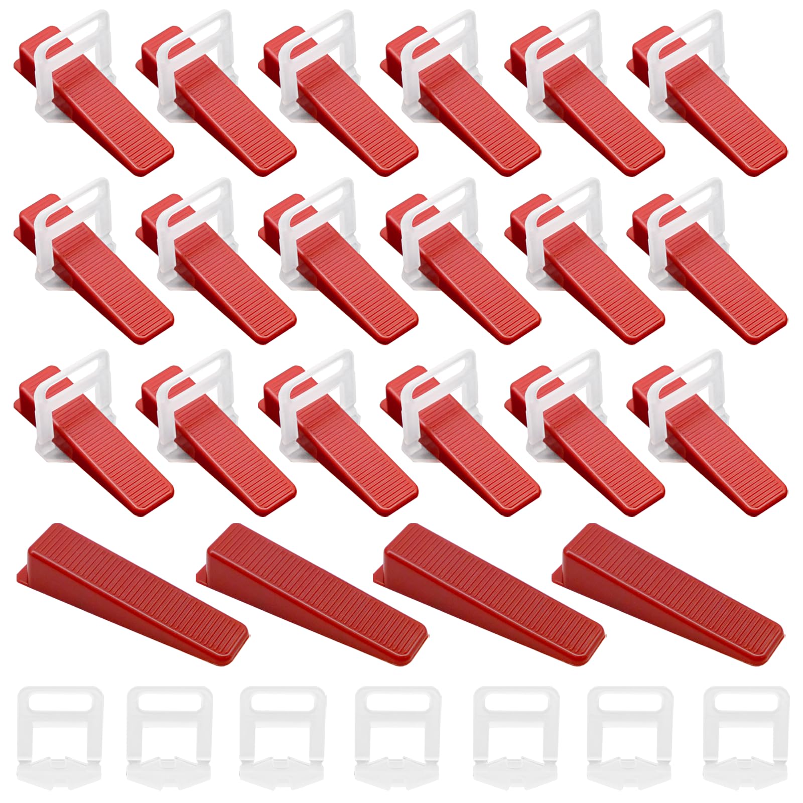Set di sistema di livellamento per piastrelle da 200 pezzi, con 100 linguette da 3 mm e 100 cunei per piastrelle in plastica, cunei per piastrelle. Dite addio alle piastrelle inclinate. Utensili per