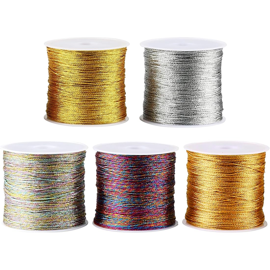 Filato glitterato dorato 250 m 0,4 mm x 50 m/rotolo per gioielli collane braccialetti