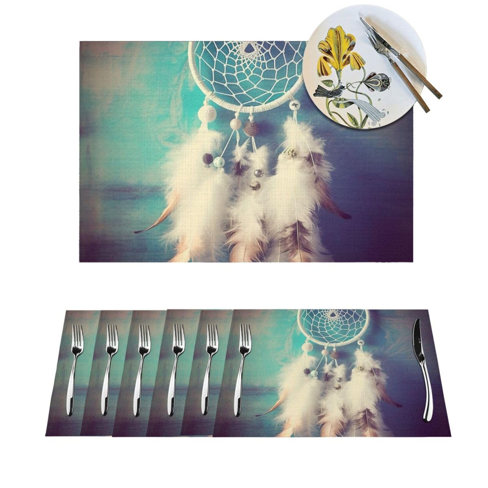 Set de table antidérapant PVC lavable lot de 4 tapis de cuisine vinyle tissé