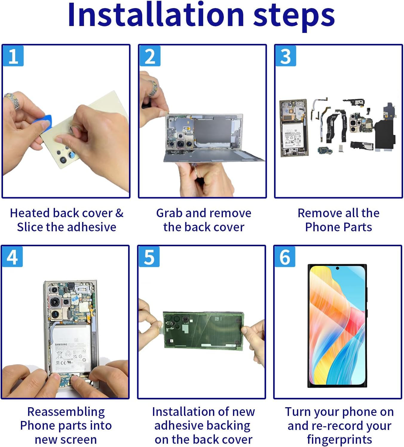 OLED for Samsung Galaxy S21 Ultra Screen Replacement with Frame Support Fingerprint,SM-SM-G998U SM-G998B Includes Tools, Hydrogel Film&Installation Guide (S21Ultra-Silver)