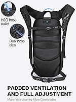 Vista 5 de Hydration Backpack, Lightweight Hydration Pack with 2L Water Bladder, 6L Water Backpack for Men Women Cycling, Hiking, Mountain Biking, Skiing
