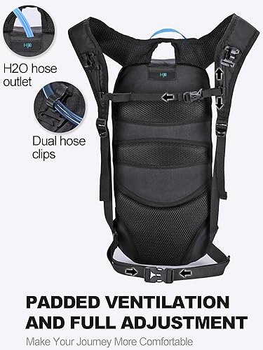 Miniatura 5 de Arvano Mochila de hidratación, paquetes de hidratación con vejiga de agua de TPU sin BPA de 2 litros, mochila de agua ligera para ciclismo de