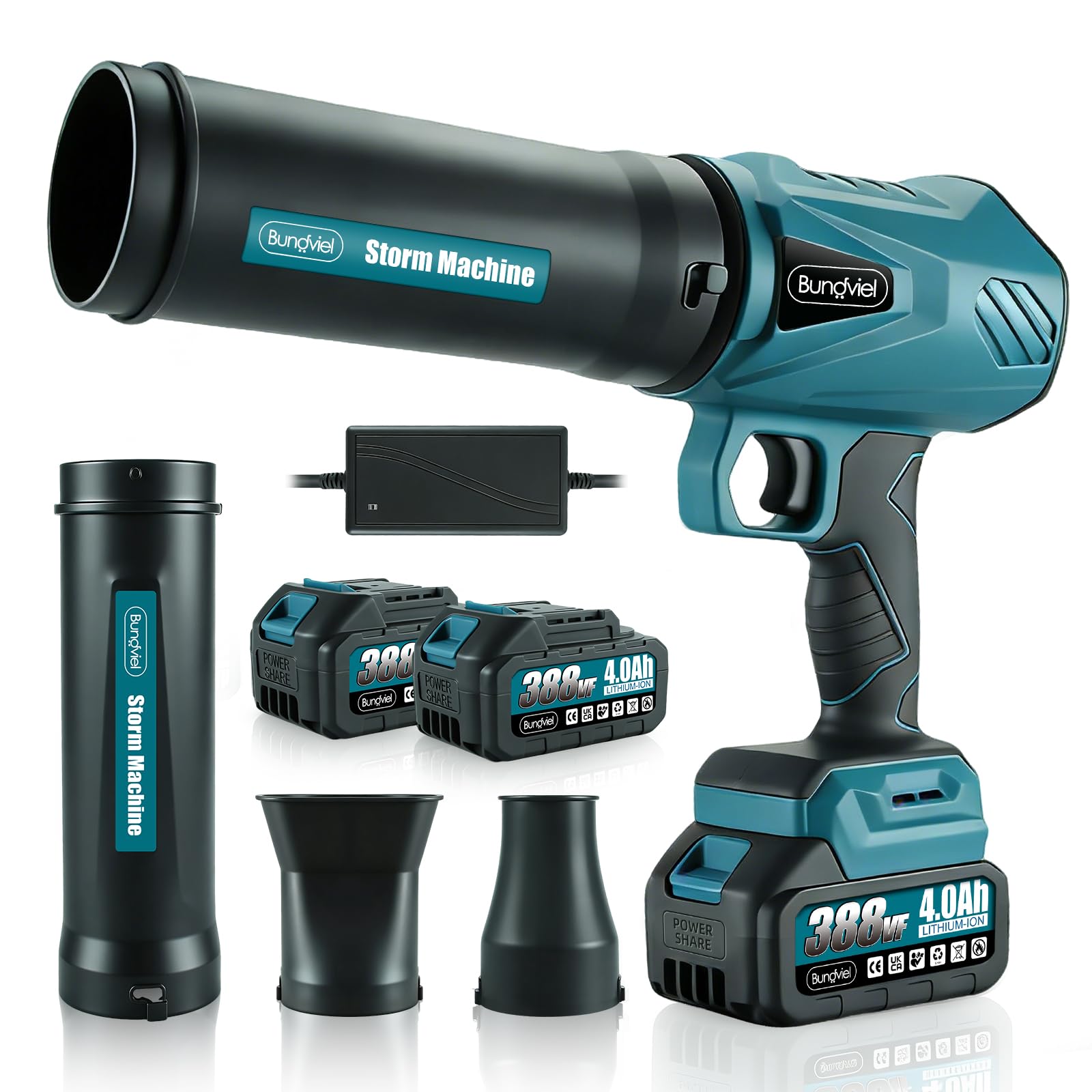 Soplador de hojas con batería de 880 W, motor sin escobillas de 52.000 rpm, con 2 baterías de 4000 mAh, velocidad del viento de 80 m/s y empuje de 1200 g, 3 boquillas, soplador de nieve y soplador de