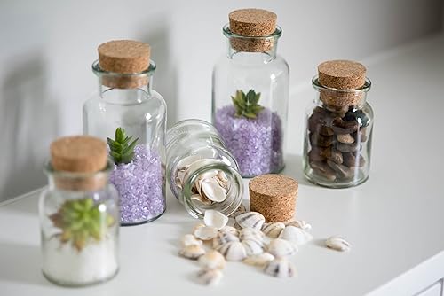 Miniatura 8 de Paquete de 12 tarros de boticario de 5 onzas  Tarros de vidrio con tapas de tapón de corcho, fabricados en Alemania, almacenamiento para especias,