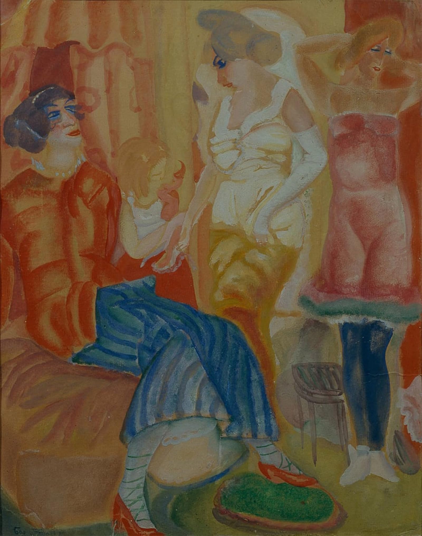 SERENDIPITP Vintage Wall Art Canvas Nordic Poster Canvas Print Picture Women by Boris Dmitrievich Grigoriev Wall Art Poster for Home Decor 60x90cm