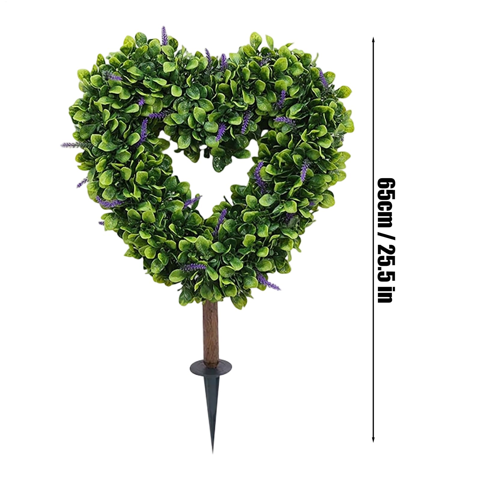 Topiary w Kształcie Serca Sztuczna Roślina Dekoracyjna | Topiary na Walentynki z Palikiem do Dziedzińca, Trawnika, Werandy, Podwórka, Domu Wiejskiego, na Ślub, Wiosenne Rękodzieło i