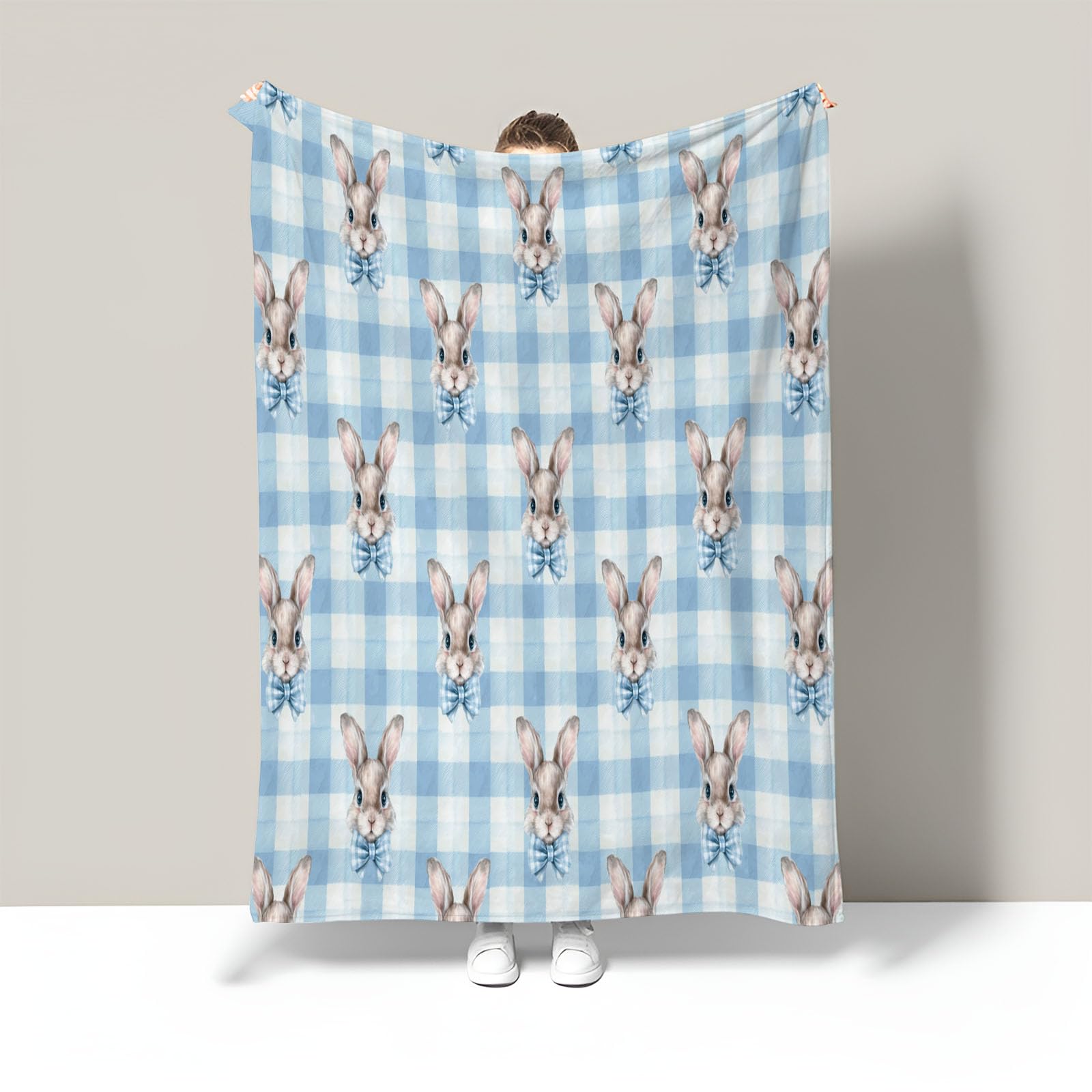 Plaid patchwork à carreaux haut de gamme jeté de lit crème doux