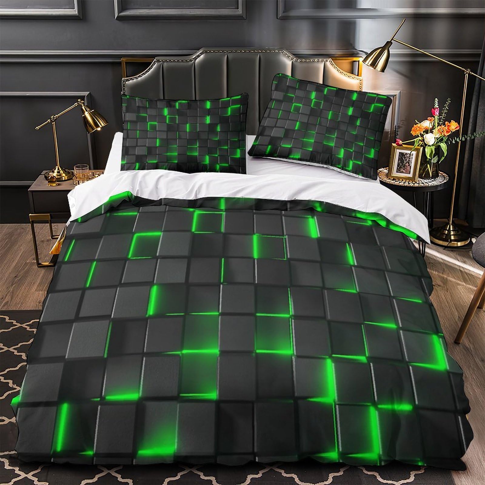 Parure de lit poissons koi contre les allergies housse de couette microfibre respirante double