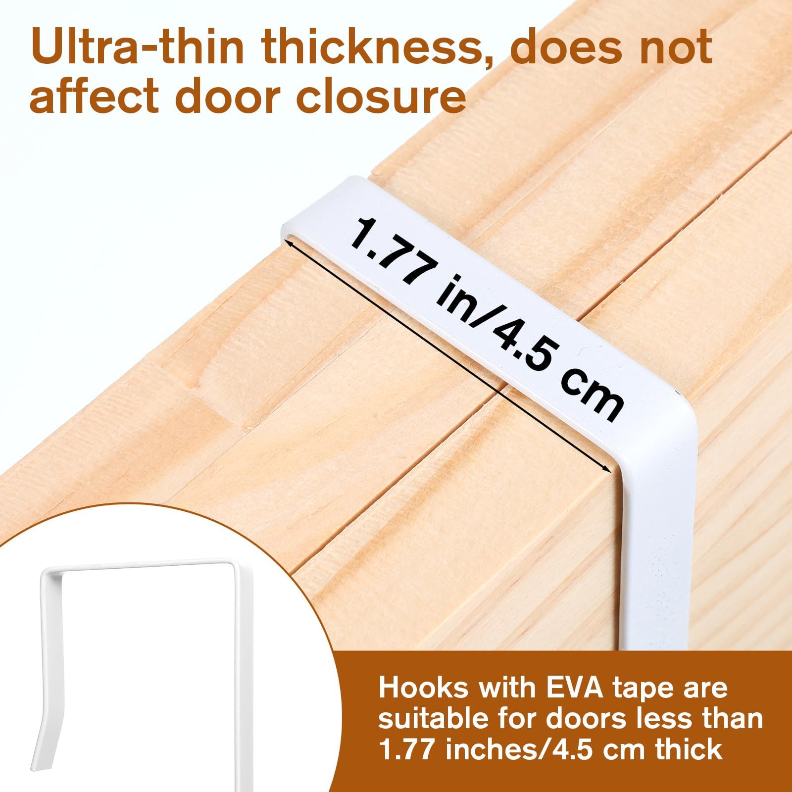 2Pcs Over The Door Mirror Hanger, Adjustable White Iron Mirror Hooks - No Tools Needed with Protective Lining, Capacity for Home Bathroom Bedroom Hanging Ornament 2