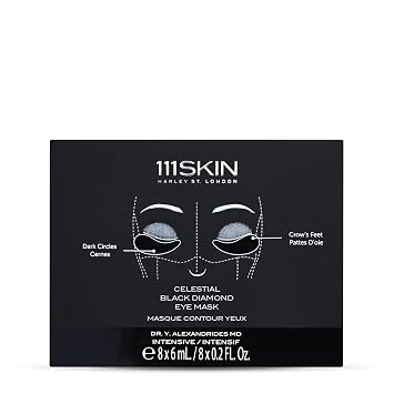 111SKIN Celestial Black Diamond Eye Mask | Combat Fine Lines, Wrinkles, Dehydration | Set of 8 (8 x 0.2 oz)