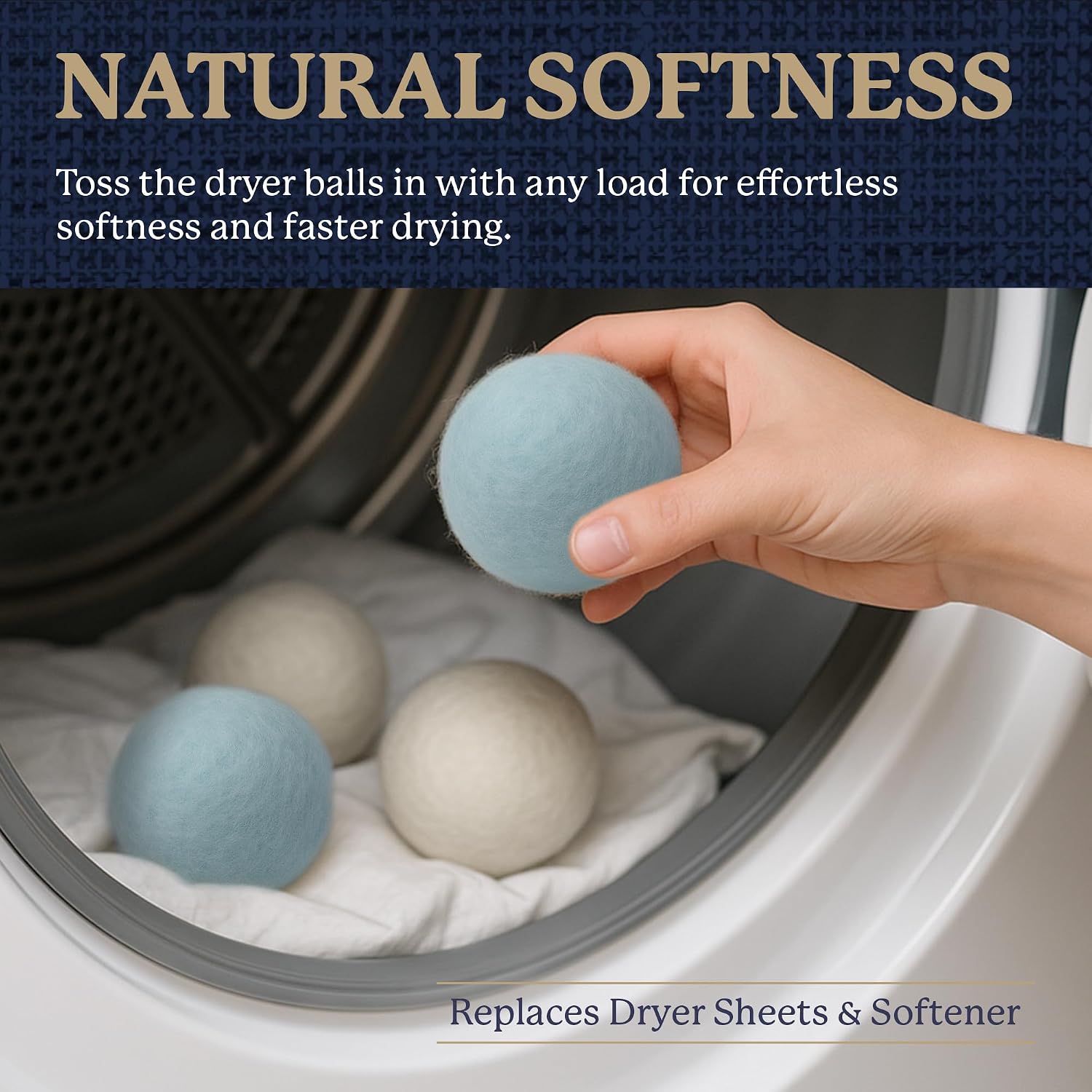 Farberware Wool Dryer Balls, 4-Pack, Reusable image 2