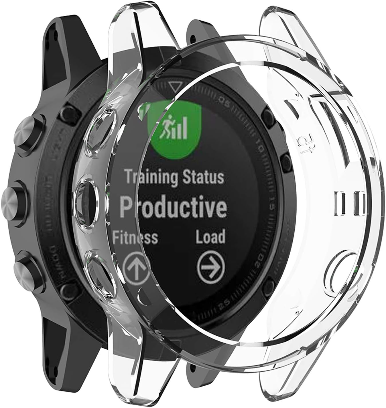 Fit for Garmin Fenix 5 Case, Colorful Silicone Protective Case Bumper Sleeve Shell Frame Protector Cover Accessories for Garmin Fenix 5 Plus Smartwatch (White)