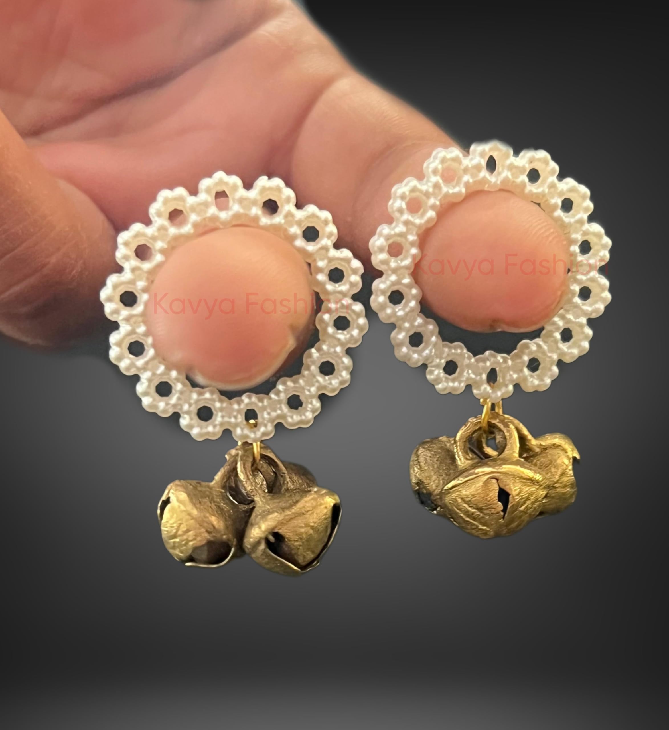 Kavya Fashion Pooja Aarti Brass Ghungroo Kadi Fingers for Puja Aarti Hand Finger Clapping Ring Cymbals Pooja Bhajan Set Pair Musical Instrument (4, Round)-image-28