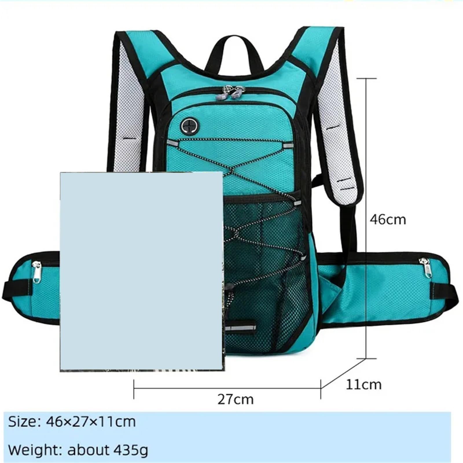 Fahrradrucksack 13L Fahrrad Radfahren Wasser Tasche Rucksack Outdoor Sport Laufen Klettern Wandern Trinkblase Lagerung Pack Wasserdichter Rucksack(Green)