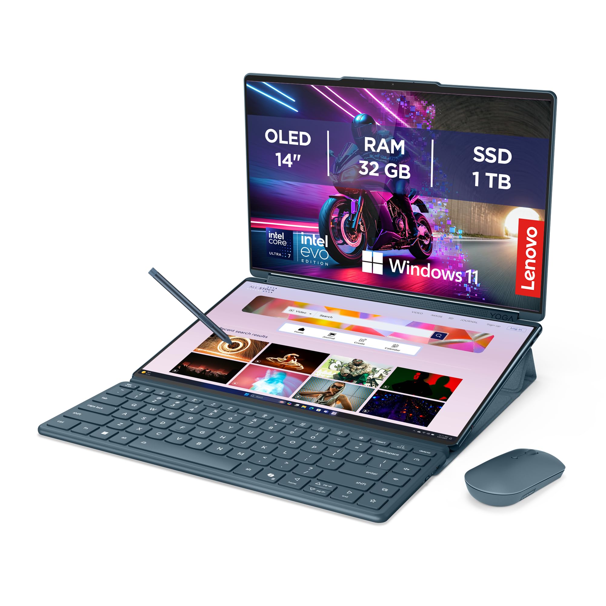 Lenovo Yoga Book 9 Notebook 14" Dual OLED Touch 2.8K (2880x1800) Intel Core Ultra 7 32GB 1TB SSD Windows 11 Home