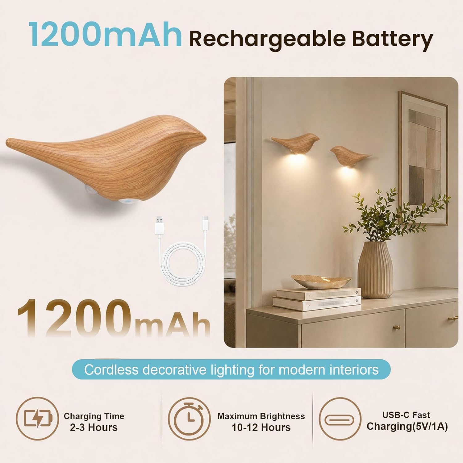 Luz nocturna LED con sensor de movimiento, paquete de 2 apliques de pared recargables, encendido/apagado automático, brillo suave para pasillos, dormitorios, escaleras, solución de iluminación de bajo
