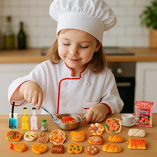 Miniatura 8 de HKLMRO 150 piezas de botellas de comida y bebida en miniatura, latas de refresco para casa de muñecas de adultos, juguetes de simulación de cocina,