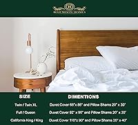 Vista 6 de Funda de edredón tamaño Queen de 1000 hilos, 100% algodón egipcio, edredón de fibra larga con cremallera, juego de 3 piezas para todas