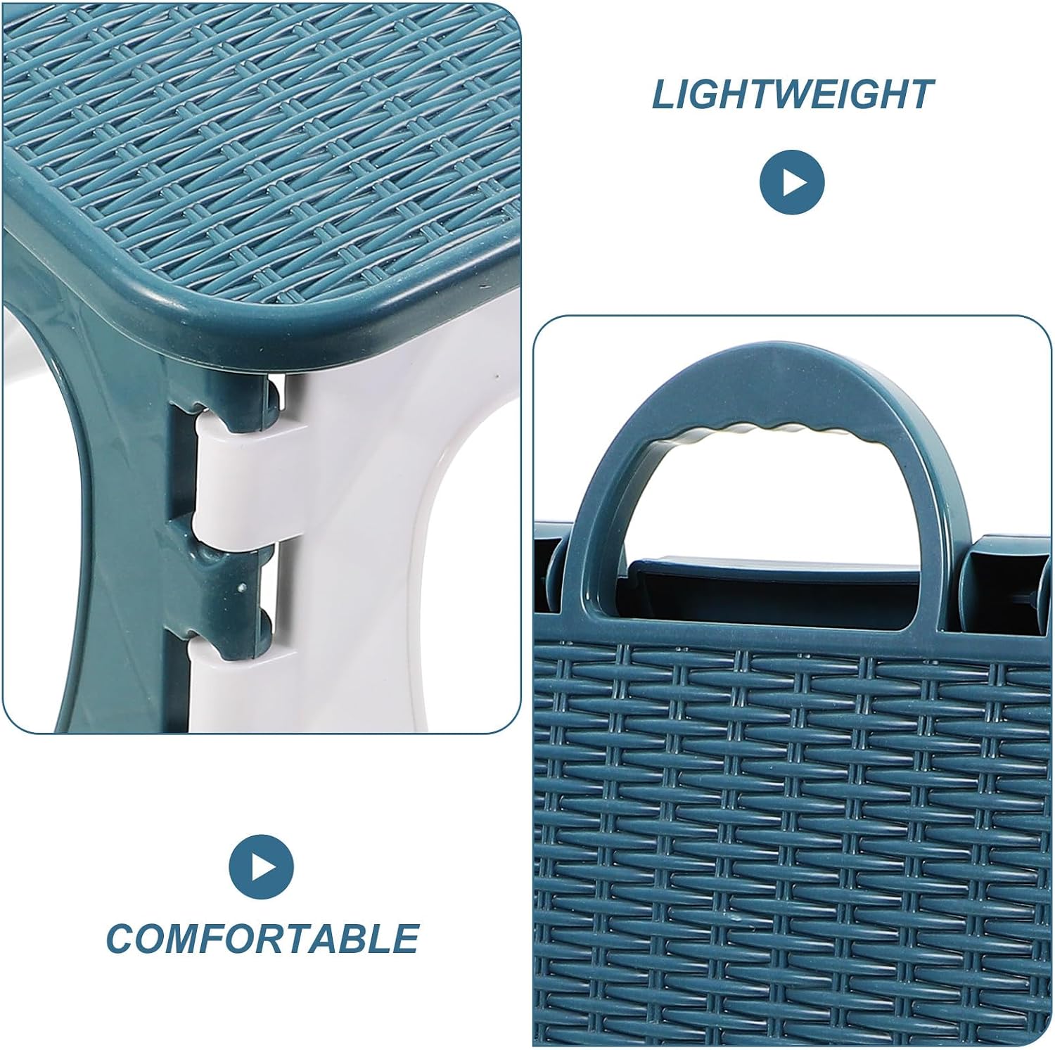 Portable Plastic Folding Step Stool with Ergonomic Carrying Handle and Foldable Design for Office and Fishing, Lightweight and Sturdy Outdoor Stool for Adults