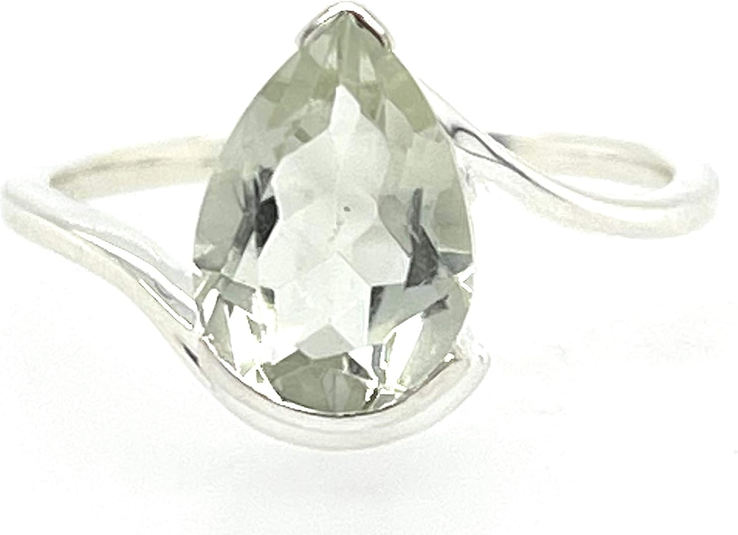 Natural 2ct Green Amethyst 925 Solid Sterling Silver Ring Size 5, 7 - Image 5