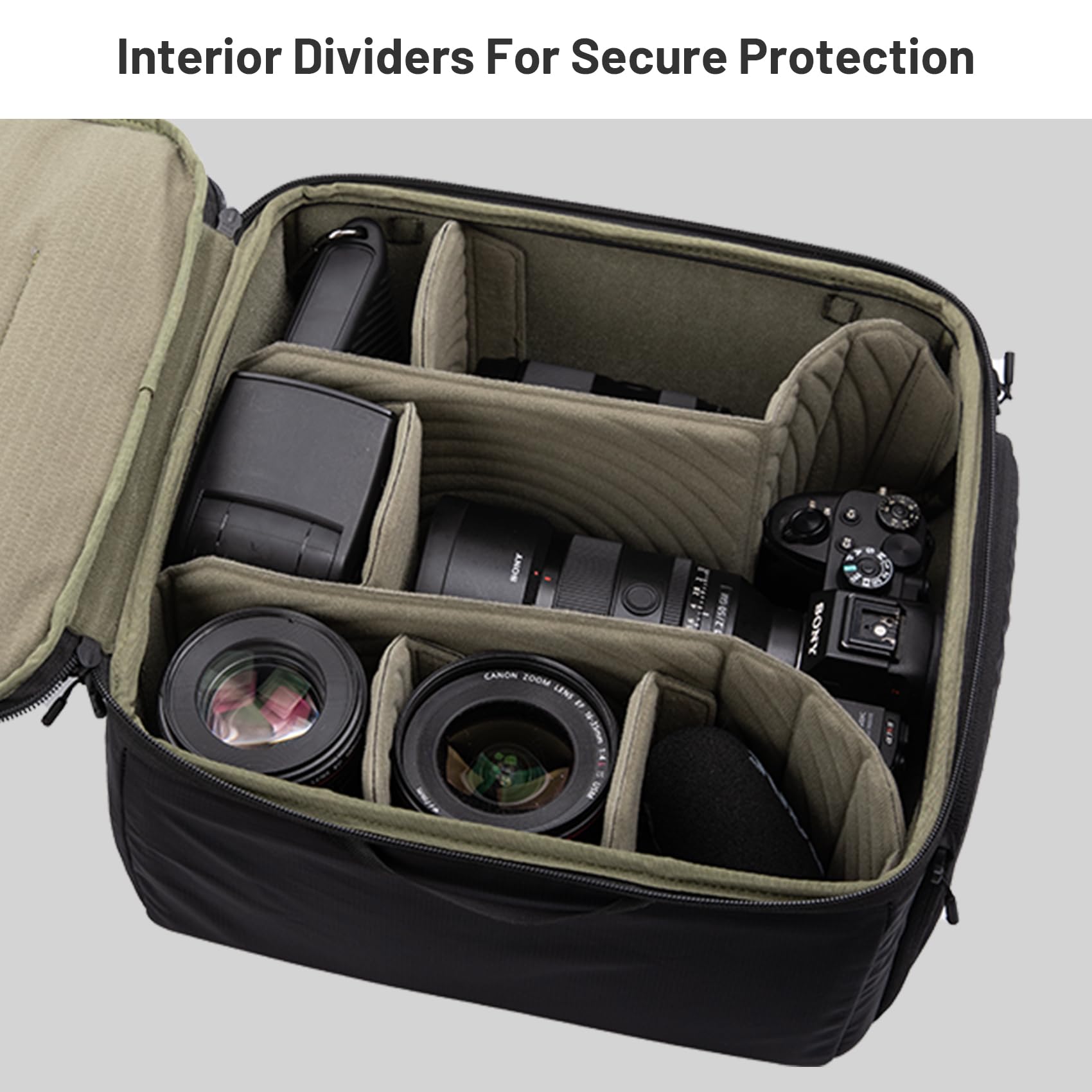 PGYTECH Torba na aparat z paskiem na ramię, wodoszczelna torba na obiektyw dla fotografów i podróżników, czarny, m, OnePro Insert Bag