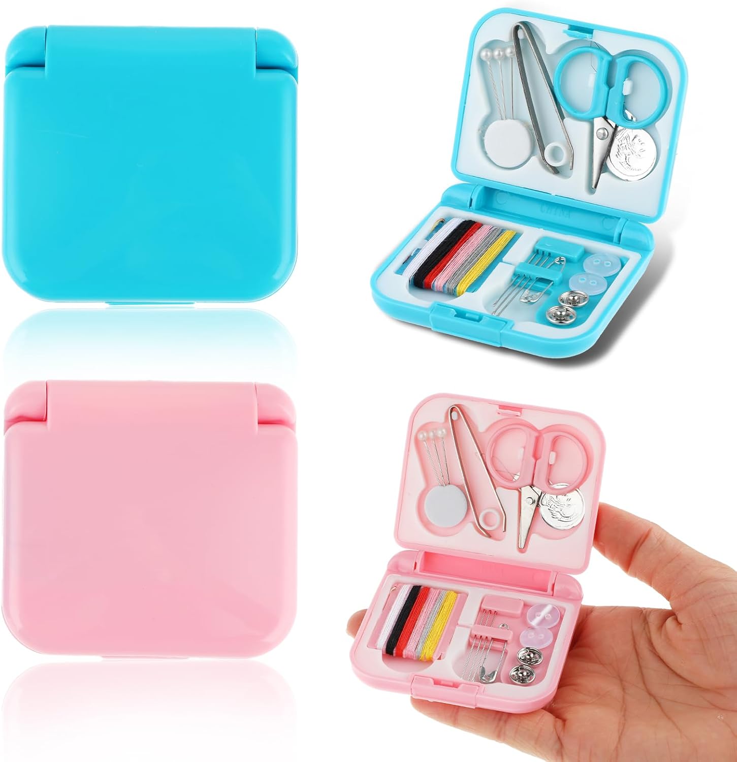Andibro 2 Pcs Portable Sewing Kit, Mini Travel Sewing Kit