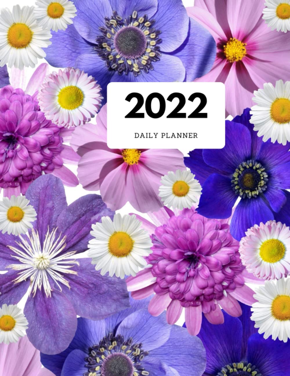 Floral 2022 Simplified Daily Planner for women: 8.5" x 11", starting from Dec 30, 2021, simplified planner