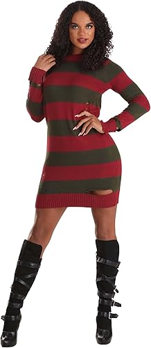 Miniatura 7 de Nightmare on Elm Street Freddy Krueger Costume Sweater Dress for Women - Freddy Krueger Ripped Striped Sweater