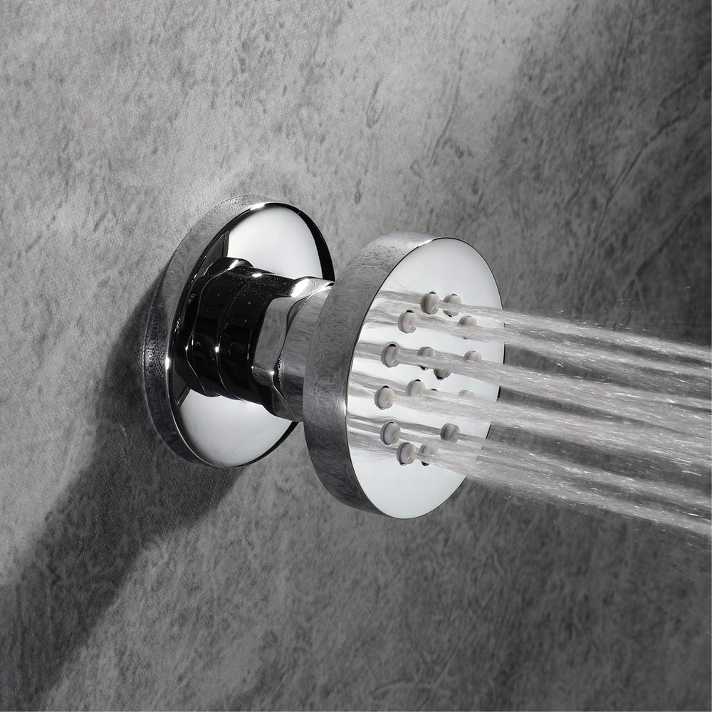 2 Pouce Chrome Pommeau de Douche Latéral à Jet Laiton Montage Mural Douche Réglable Pulvérisation Latérale,6pcs
