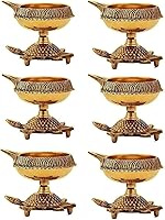 Vista 13 de SATVIK 2 piezas de tortuga Diya de latón puro, lámpara de aceite tradicional para decoración Diwali Diseño duradero y elegante (paquete de 2)