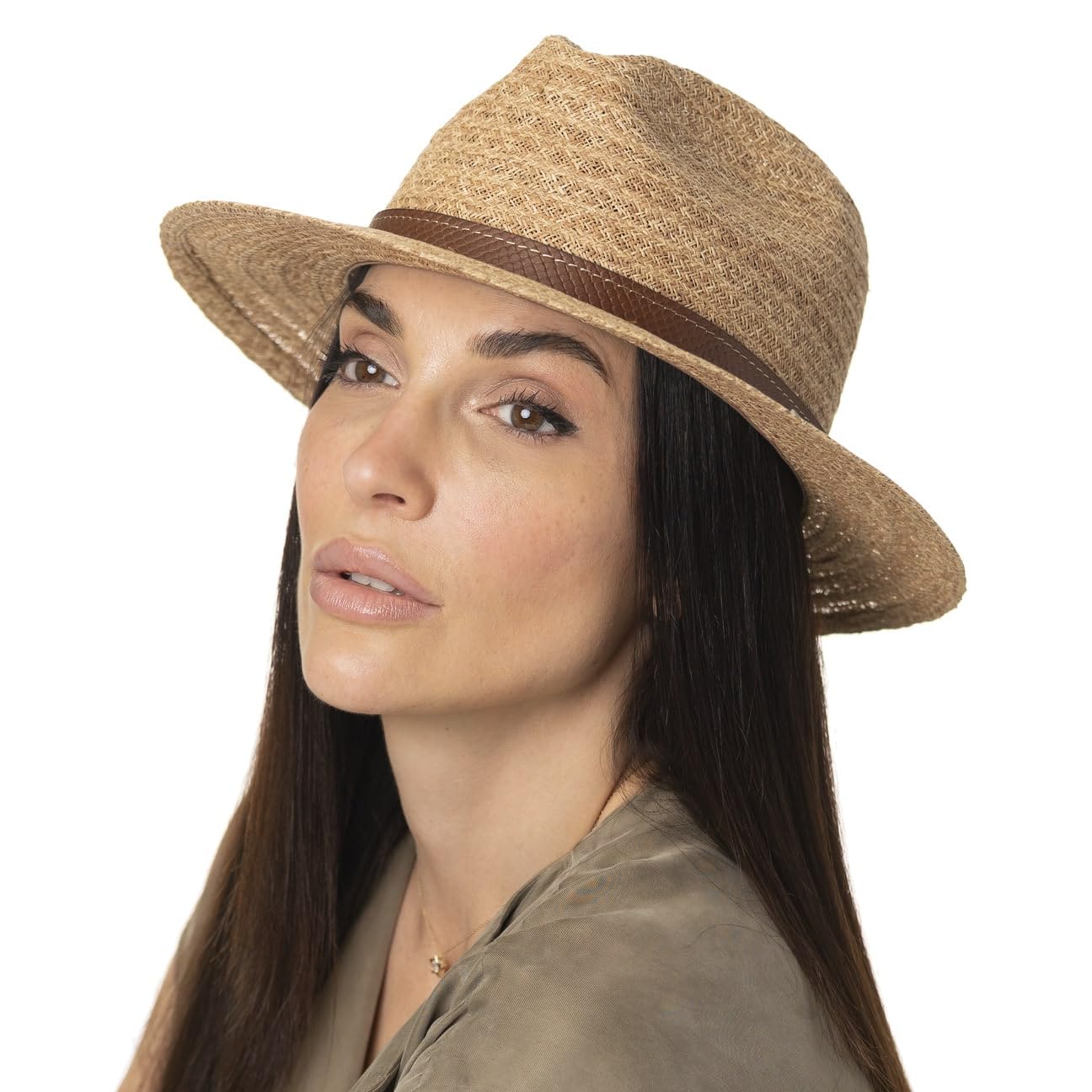 Stetson Barnell Traveller Sombrero Rafia Banda de Piel Hombre Primavera Verano