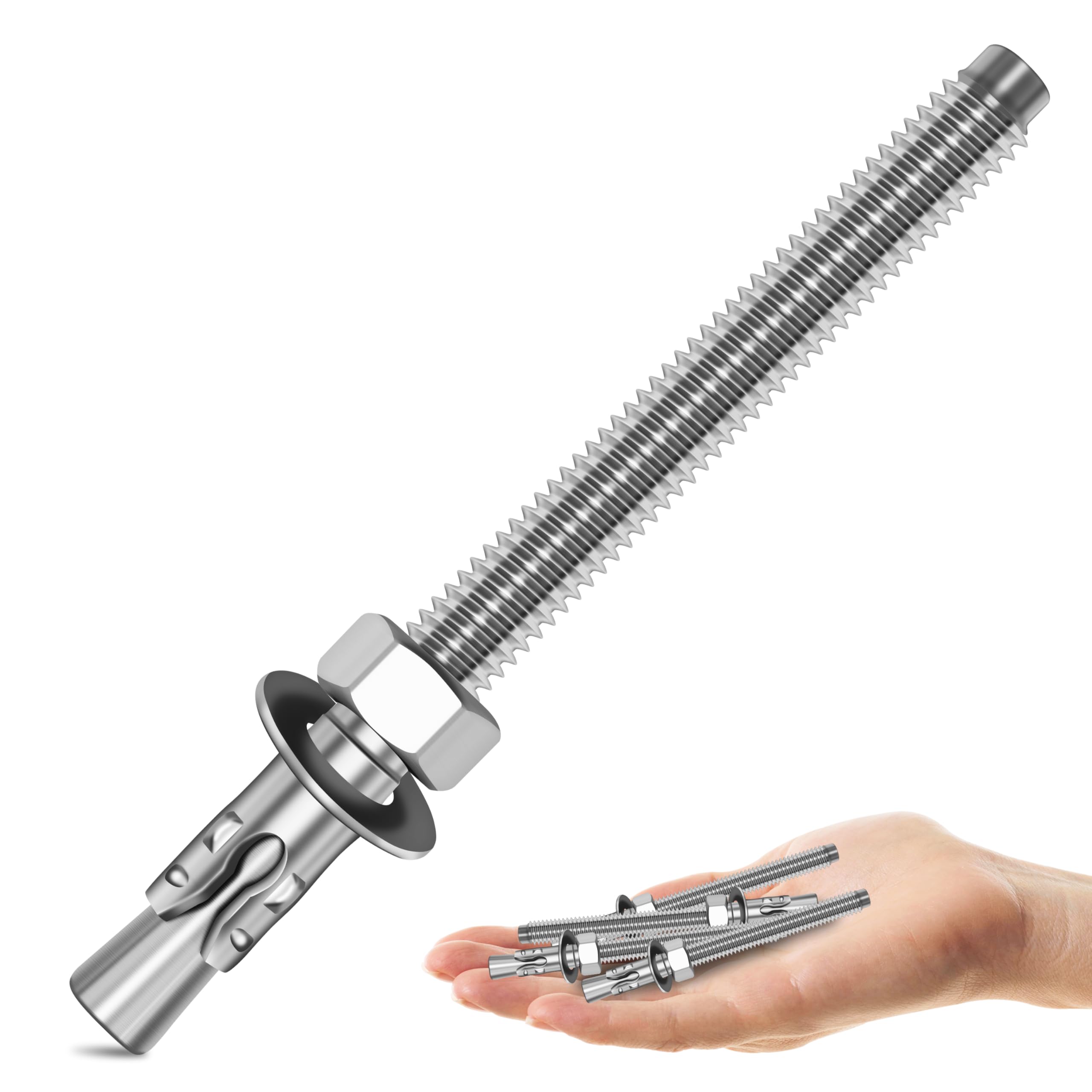 Stainless Steel Wedge Anchors - Secure Concrete & Brick -8 Stainless Steel Wedge Anchors - Secure Concrete & Brick -8