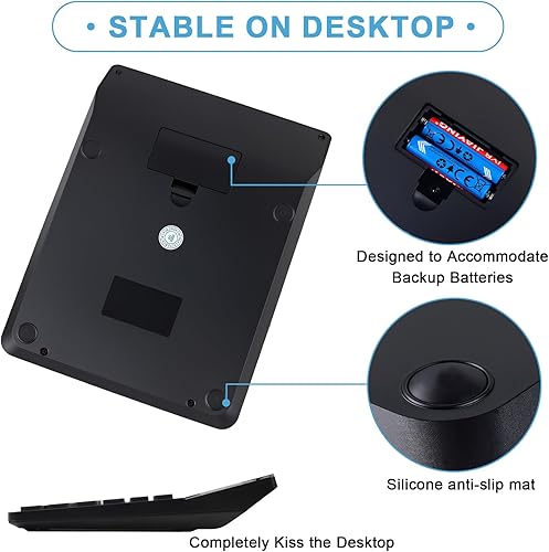 Miniatura 6 de Calculadora de escritorio, calculadoras básicas de escritorio iPepul con botones grandes y pantalla de 2 líneas, calculadora simple de 4 funciones,