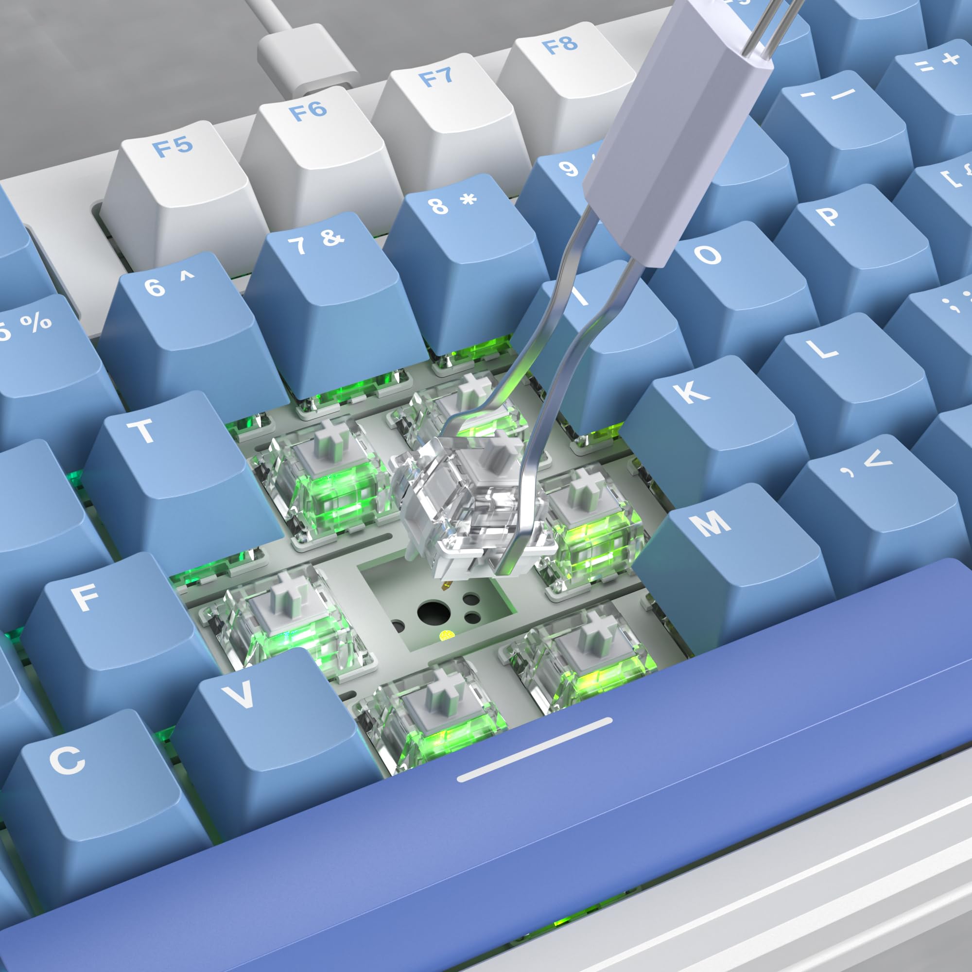 Kit de clavier Barebones personnalisé à 75 % avec joint d'étanchéité et silencieux, clavier de jeu mécanique TKL, PCB, commutateur 3 broches/5 broches remplaçable à chaud avec RVB orienté au sud