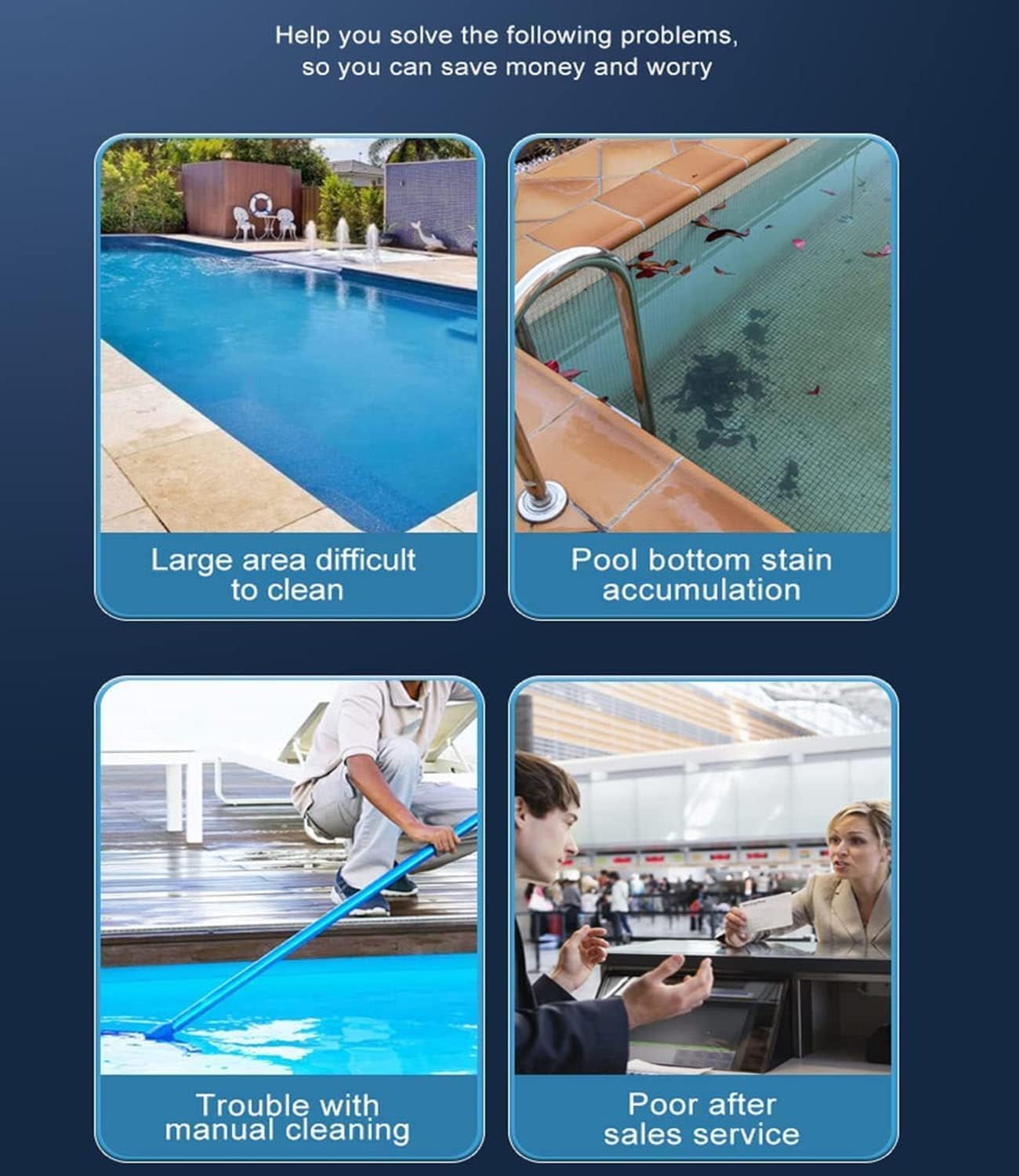 Fully Automatic Pool Vacuum Cleaner,Robot Pool Cleaner,Wireless Automatic Pool Cleaner, Underwater Automatic Pool Vacuum Cleaner,for Inland Pool