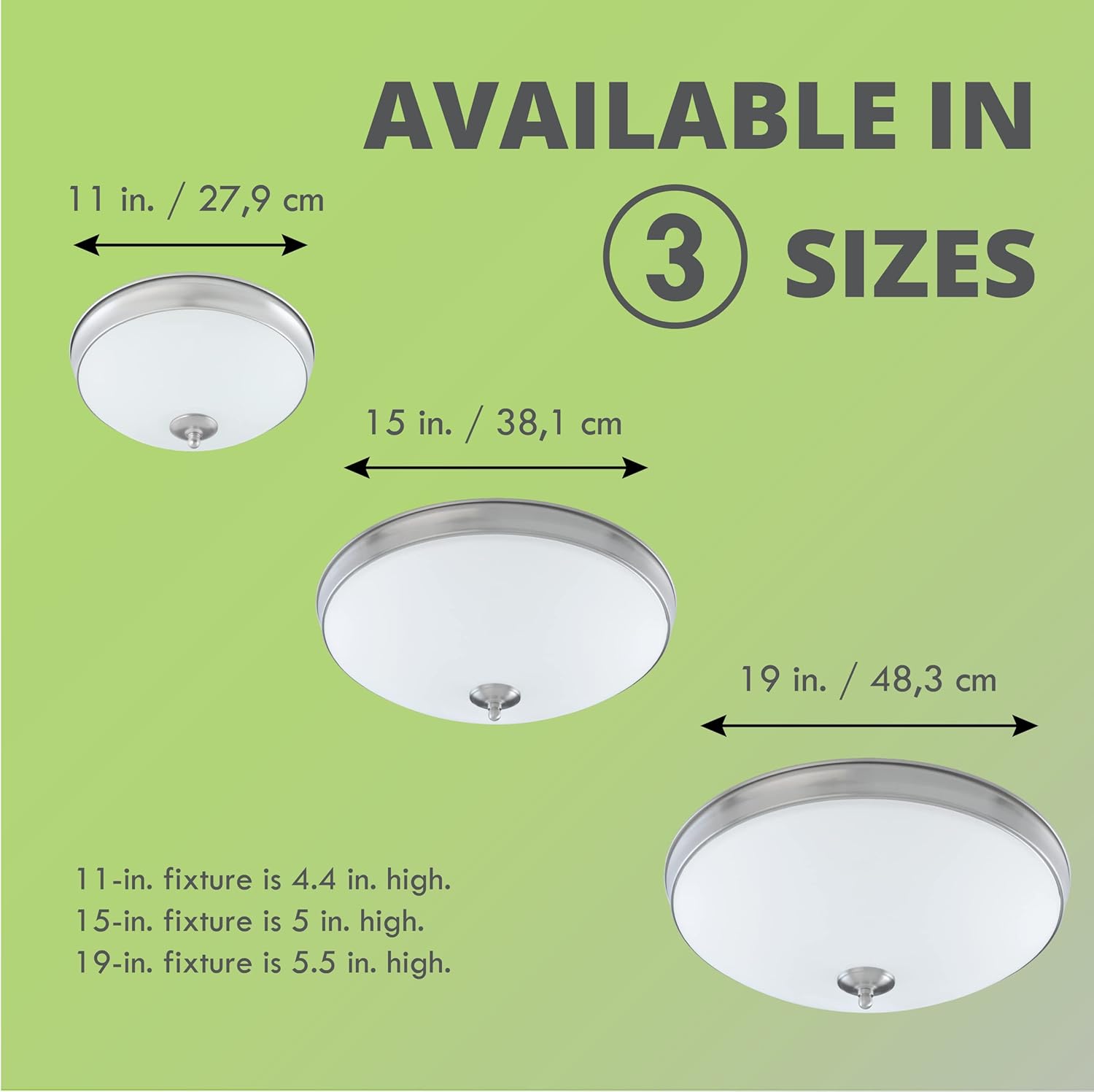 Good Earth Lighting Legacy 11-inch LED Flush Mount – Satin Nickel, Dimmable, 1108 Lumen, 3000K, 50,000 Hour Rated Lamp Life