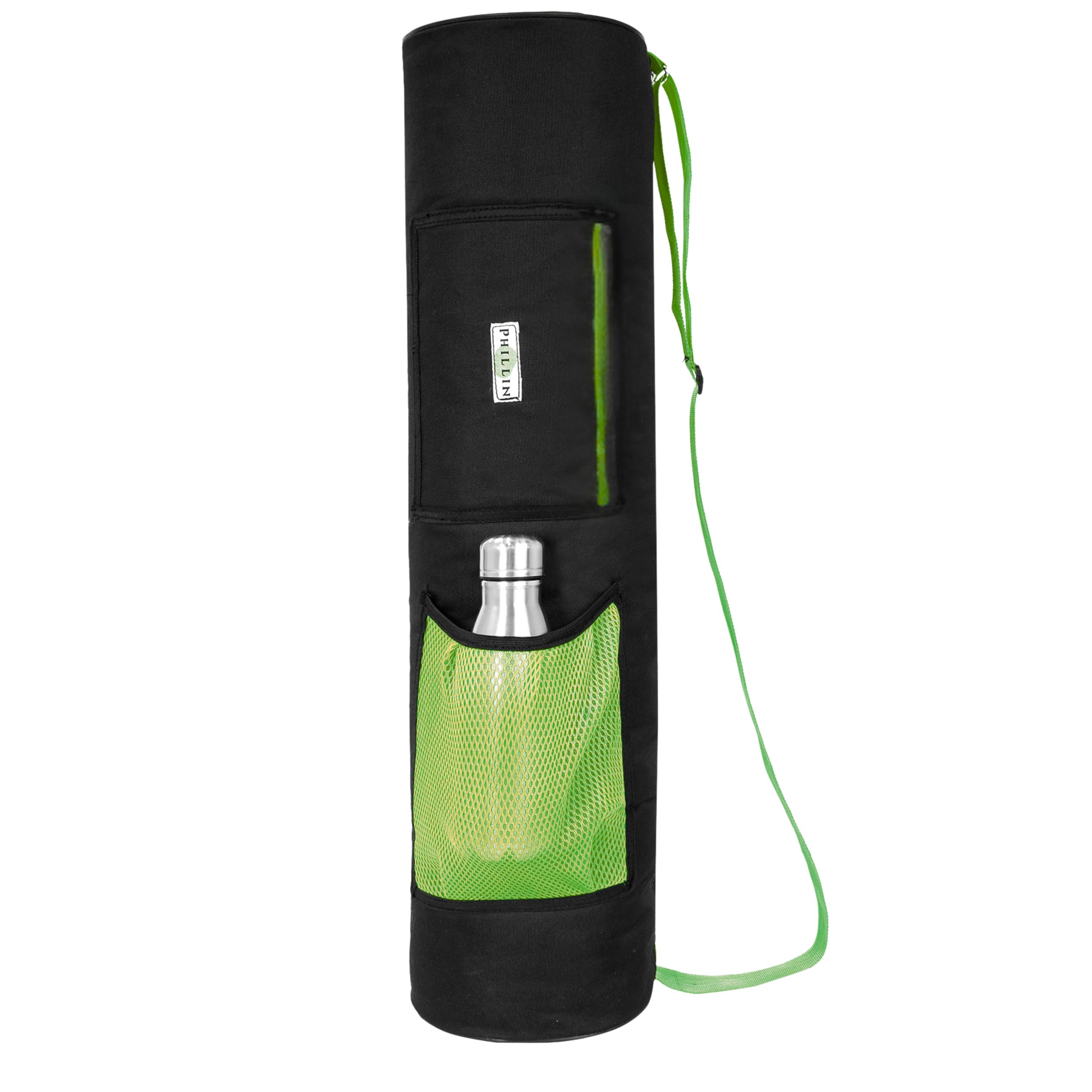 PHILLIN Yoga Mat Cover Bags with Adjustable Shoulder Strap Waterproof Mats Carry Bags fit for 4mm to 8 mm Met for Women and Men Zipper Yoga Matts Carrier for Meditation Mats