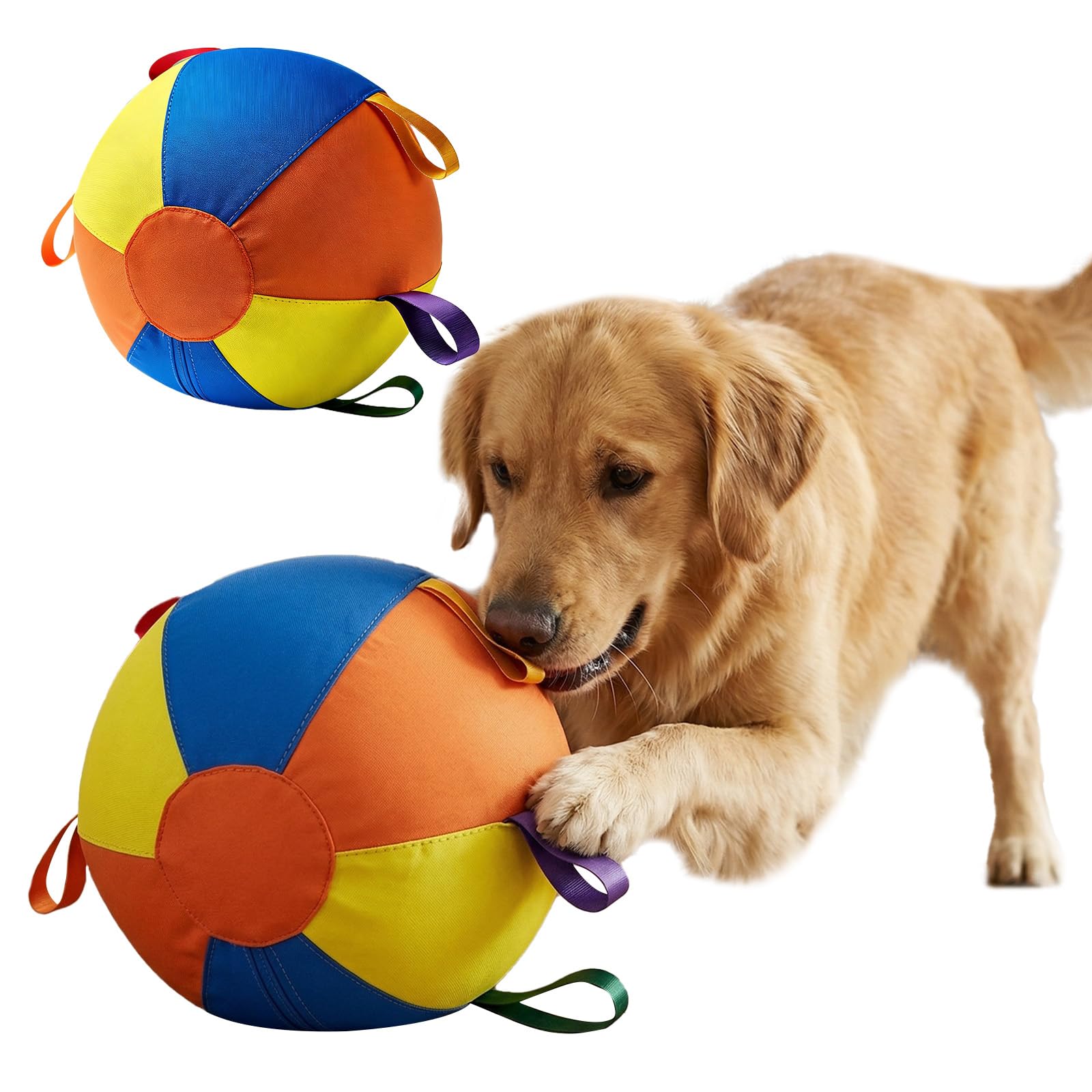 Gigantyczna piłka pasterska, odporna na rozdarcie, odporna na gryzienie, tkanina, piłka dla psa z paskami, zestaw, zabawka dla średnich i dużych psów, Golden Retriever