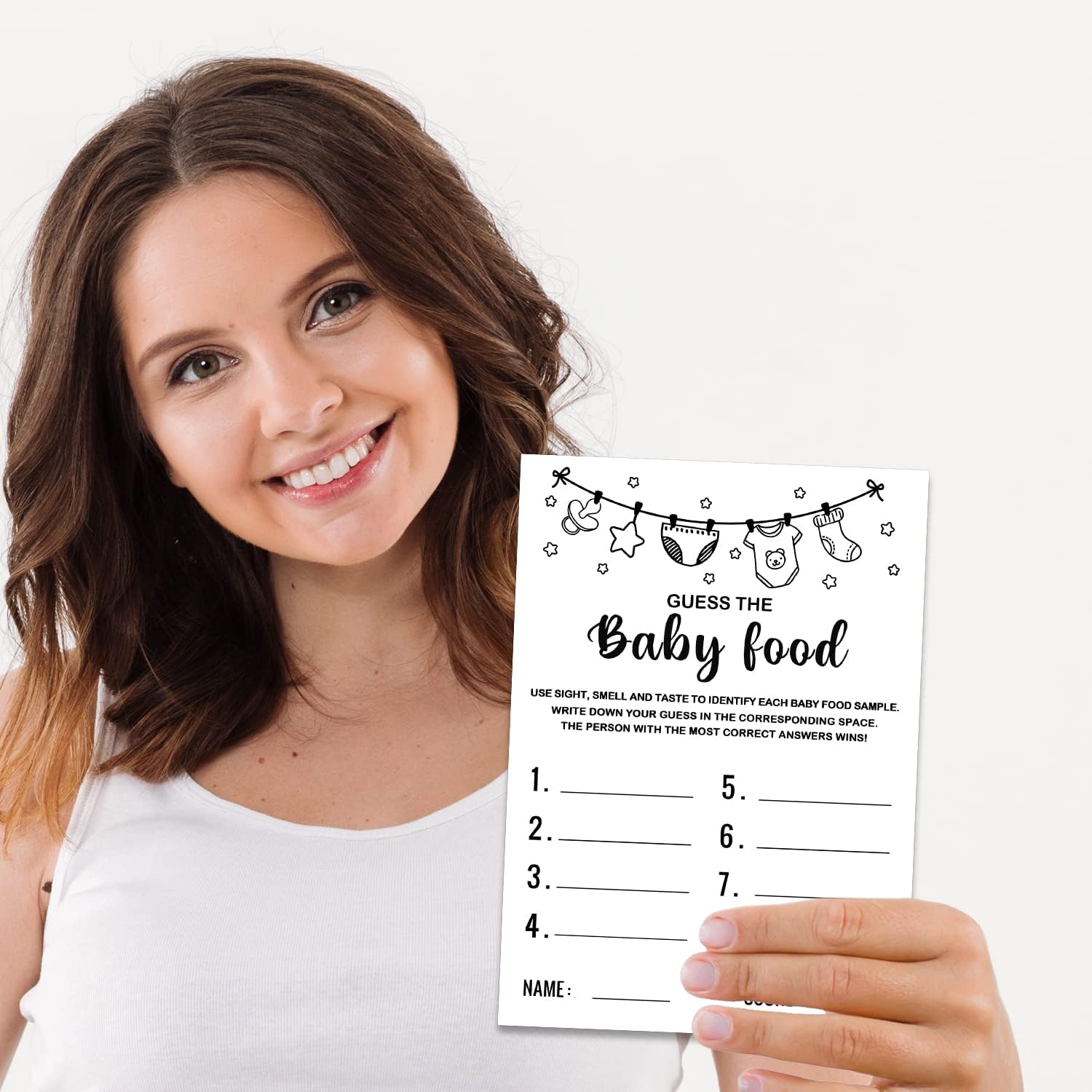 Baby Shower Game, Guess the Baby Food Baby Shower Game, Gender Reveal Party Supplies, Baby Shower Decorations, Baby Shower Party Games Supplies & Activities, 30 Game Cards Included image 4