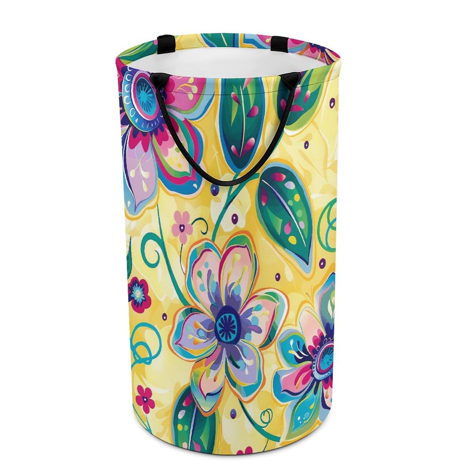 Panier à linge avec cercle vert grand panier à linge pour jouets pliable anti désordre