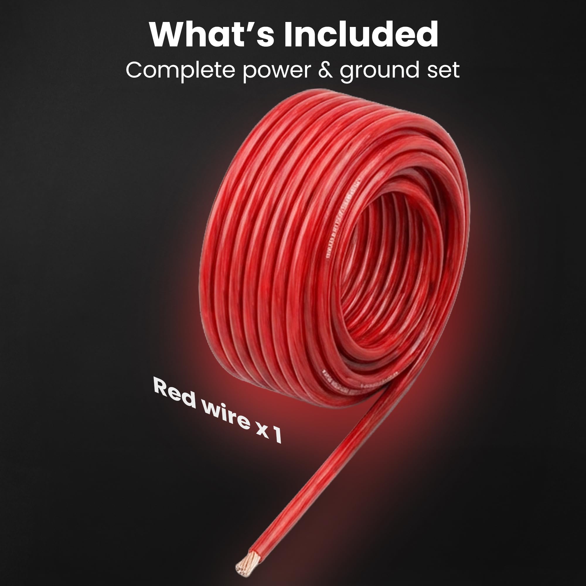 GearIT Cable de calibre 1/0 (7,6 m – rojo translúcido) de aluminio recubierto de cobre, CCA, cable de batería primario automotriz, cable de batería, altavoz de audio para coche, remolque, amplificador