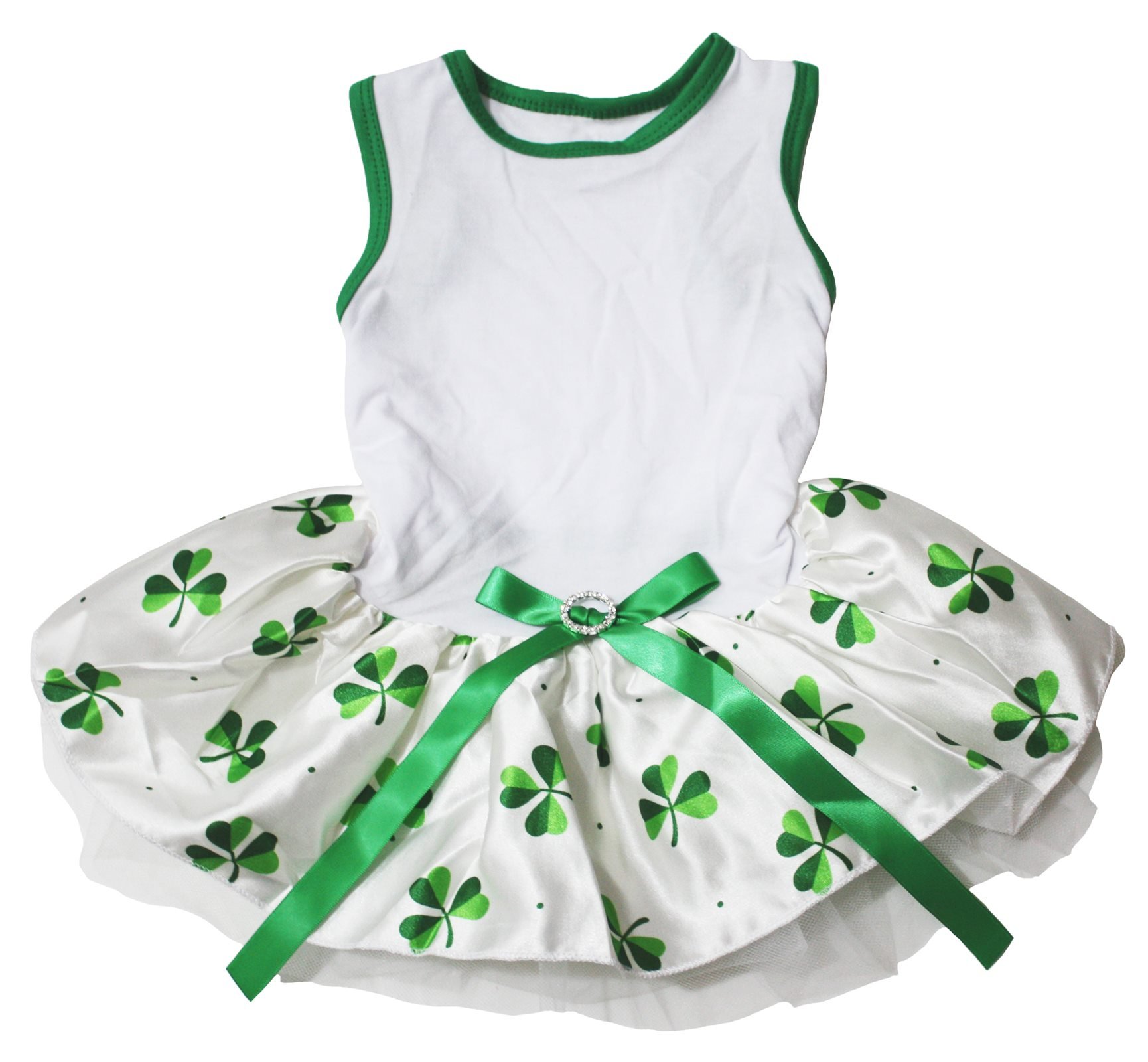Robe de chien pour shooting photo de Saint-Patrick | Costume vert et blanc