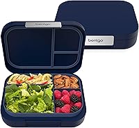 Bentgo Modern Bento Lunch Box for Adults & Teens - Leak-Resistant 3-4 Compartments, 5.5 Cups, BPA-Free, Microwave & Dishwasher Safe (Navy)
